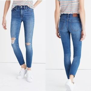 Madewell 9 inch High-Riser Skinny Crop Distressed Jeans Size 26 inch Waist